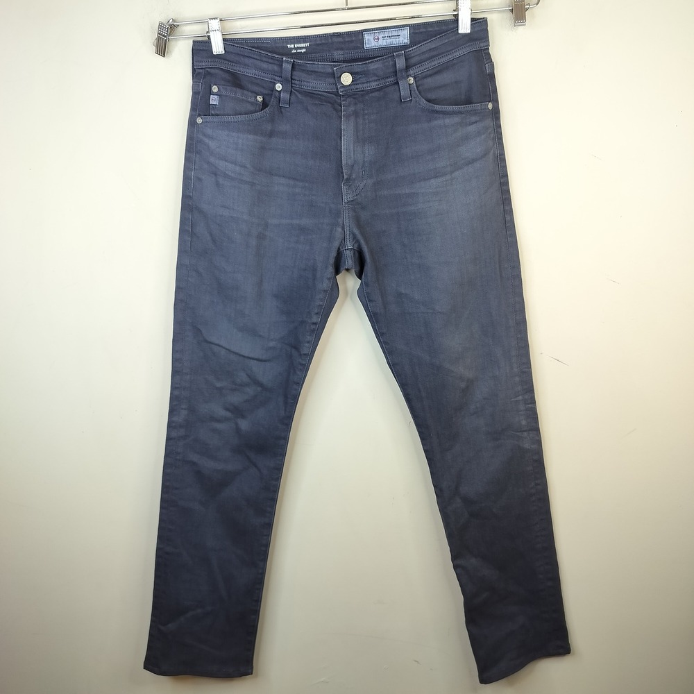 AG Adriano Goldschmied Everett Slim Straight Pants Jeans 33 x 33 Grey